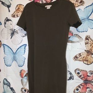 H&M olive fitted dress